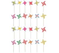 Toyvian Decorazioni per Torta e Cupcake Mulino a Vento, Set da 24 Pezzi Colorati, Adatti per Feste di Laurea e Momenti Fotografici