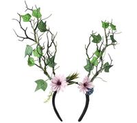 Toyvian Di Cervo Con Ramo Di Albero: Cerchio Per Da Elfo Fatato Con Ramo Di Albero Di Fiori Con Corna Di Cervo Con Dea Della Foresta Con