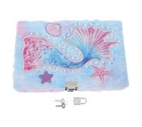Toyvian Diario A5 con Chiusura a Lucchetto a Forma di Coda di Sirena in Peluche, Compatto e Portatile con Impugnatura Confortevole, per Scrittura Creativa e Viaggi