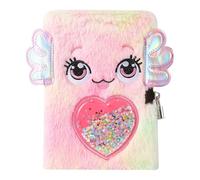 Toyvian Diario morbido con lucchetto per ragazze, grazioso quaderno kawaii, diario morbido con copertina in peluche, diario con lucchetto per studenti, materiale scolastico