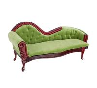 Toyvian Divano da principessa per casa delle bambole in scala 1 12, divano vintage in legno verde, mini panca vittoriana, mobili in miniatura, divanetto, mini decorazione per la casa, accessori per