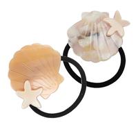 Toyvian Elastici per Chioma a Forma di Conchiglia 2 Pezzi Fasce Elastiche per Coda di Cavallo Accessori per Chioma da Ragazza Medi o Spessi Stile Marino Color Rosa e Arancione