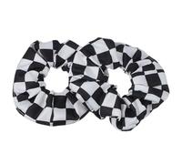 Toyvian Fasce Elastiche Nero e Bianco 2 Pezzi in Chiffon per Chioma Donna Design a Scacchiera, Comode e Adatte a Tutti i Tipi di Chioma per Feste e Cerimonie
