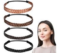 Toyvian Fasce per Chioma Donna 4 Pezzi in Poliestere Elastiche Intrecciate Nodo Doppio, Antiscivolo e Comode, Accessori Eleganti per Ragazze e Uso Quotidiano Colore Casuale