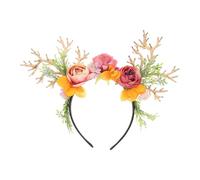Toyvian Fascia per Capelli con Corna di Cervo - Fascia per Capelli con Corna di Fiori, Copricapo Floreale per Donne, Accessori per da Festa, Matrimonio