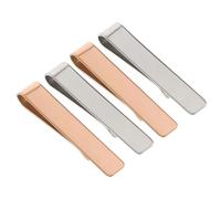 Toyvian Fermacravatta 4 Pezzi Finitura Specchio in Acciaio Inossidabile Design Semplice ed Elegante, Forte Presa per Uomo, per Banquets e Party
