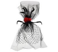 Toyvian Fermaglio per Chioma Nero in Rete Fiocco di Pizzo, Comodo e Facile da Indossare, Stile Strega Oscura per Feste di Halloween e Party a Tema per Bambine