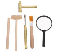 Toyvian Fivetools - 1 set di strumenti per scavare dinosauri: strumenti archeologici per bambini, scalpello a pennello, per uova di dinosauri e pietre preziose, scienza