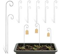 Toyvian Gancio da Giardino per Appendere Piante e Cartelli 12 Pezzi in Ferro Argento Palo Stabile e Classico per Organizzare Spazi Esterni e Paesaggi Eleganti