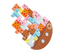 Toyvian Giocattolo Educativo in Legno per Blocchi Colorati da Impilare Gioco di Stabilità e Costruzione per Sviluppo Motorio e Comunicazione Regalo per Bambine Adatto da Anni