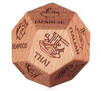 Toyvian Gioco del Cibo in Legno 12 Facce per Cena di Coppia, Dado Decisionale per Scelta Alimentare e Fast Food, Regalo Originale per Natale e Occasioni Speciali