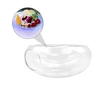 Toyvian Insalatiera Vetro Trasparente con Apertura Laterale Ciotola Frutta e Insalata Design Unico per Uso Quotidiano e Feste Elegante e Originale Altezza