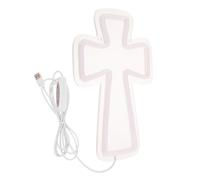 Toyvian Insegna al Neon a Forma di Croce LED 25x15 Cm Luce Decorativa da Parete per Matrimoni e Battesimi, Illuminazione Calda per Camera da Letto e Chiesa, Decorazione Spirituale