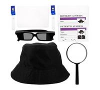 Toyvian Kit da Detective Cosplay 9 Pezzi Cappello e Occhiali Lente D’Ingrandimento Accessori per Giochi di Ruolo e Feste a Tema Costume da Travestimento per Ragazzi e Adulti