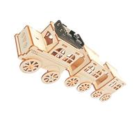 Toyvian Kit Treno in Legno da Costruzione DIY Puzzle Manuale Senza Colla Set Educativo per Sviluppo Creatività e Abilità Motorie Compatibile con Sistemi Binari Decorazioni Compleanno