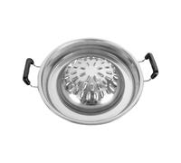 Toyvian Korean BBQ Grill Pan Outdoor Multifunctional Cast Iron Barbecue Tray with Double Handles Sturdy And Wear-Resistant for Backyard Cooking And Camping