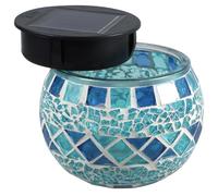 Toyvian Lampada Solare da Giardino con Pannello LED a Tessere Blu Luce Decorativa Esterno per Patio Cortile Festa Atmosfera Romantica