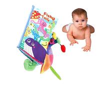 Toyvian Libretto Stoffa Per Gioco Educativo Antistrappo Con Code Di Animali Mondo Marino Gioco Sensoriale Per Sviluppo Linguistico e Creatività
