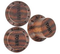 Toyvian Manopole 3 Pezzi Color Caffè in Legno del Volume per Chitarra Scala Anti-corrosive per Controllo Preciso del Volume della Chitarra Elettrica