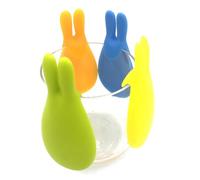 Toyvian Marcatori per Bicchieri da Vino in Silicone Alimentare 3 Pezzi a Forma di Coniglio Segnabicchieri Riutilizzabili Antiscivolo per Feste e Identificazione Bicchieri Colore Casuale