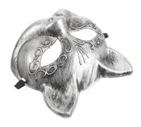 Toyvian Maschera da Volpe in Plastica Argento Scintillio e Vestibilità Sicura per Carnevale e Feste di Halloween, Stile Retrò Decorativo e Divertente