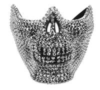 Toyvian Maschera di Halloween in Plastica Argento a Forma di Teschio, Sottile e Comoda da Indossare, per Feste di Halloween e Cosplay Pauroso