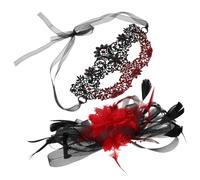 Toyvian Maschera Veneziana Mezza Faccia da Donna con Piume e Pizzo Elegante per Feste da Tè e Performance, Resistente allo Sbiadimento e Versatile per Varie Occasioni