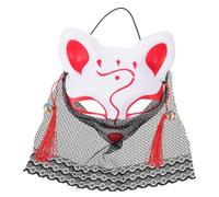 Toyvian Maschera Volpe Elegante in Plastica e Tessuto per Festa Cosplay | Rosso, Sottile e Confortevole, Vestibilità Stabile, Accessorio Decorativo per Donne e Uomini