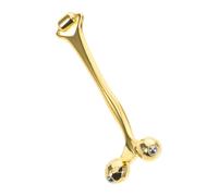 Toyvian Massaggiatore per Viso e Collo a Doppio Rullo in Metallo Dorato, Strumento Multifunzionale per Massaggio e Lifting Facciale, Dispositivo Portatile per Trattamento e Assorbimento