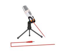 Toyvian Microfono Condensatore Cablaggio Con Supporto e Clip Per Registrazioni e Karaoke Qualità Audio Chiara e Naturale Bianco