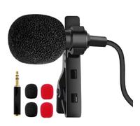 Toyvian Microfono Lavalier Clip-on Omnidirezionale Mini 3,5mm per Registrazione Hands-free per Smartphone e Computer per Webcast e Lezioni All'aperto
