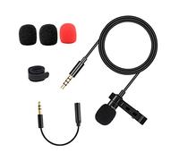 Toyvian Microfono Lavalier Omnidirezionale Clip-on 3,5mm per Registrazione Audio Chiara Cavo da 1,5m in Plastica e Metallo per Webcast e Videoregistrazione