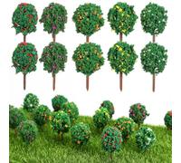 Toyvian Mini Alberi in Miniatura in Plastica Colorati Set da 50 Pezzi per Modellismo Ferroviario e Diorama Paesaggistico, Accessori Scenici per Progetti di Layout della Scena e Modellini