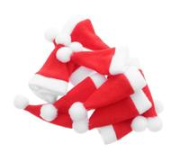 Toyvian Mini Cappello di Natale in Flanella Rossa, 6x12 Cm | Bambole e Caramelle, Accessorio Creativo Fai da Te, Decorazione Festiva Morbida e Traspirante