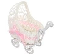 Toyvian Mini Cestino in Plastico a Forma di Passeggino, Rosa, Leggero e Portatile, per Matrimonio e Shower, Decorativo