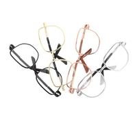 Toyvian Mini Occhiali da Bambola Quadrati in Filo Metallico Lenti Trasparenti Set 4 Pezzi per Decorazioni e Lavori Artigianali Accessori Leggeri per Casa delle Bambole e Oggetti di