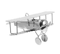 Toyvian Modellino Aereo in Ferro Vintage Resistente e Creativo, Decorazione Rustica per Casa e Coffee House, Ornamento Artigianale Forma Aereo Piano Argento
