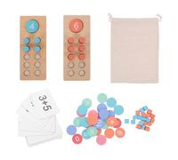 Toyvian Montessori Giochi Matematici in Legno Cornice Contatore con Perline Colorate per Addizione e Sottrazione Gioco Educativo per attività Prescolari e Homeschool