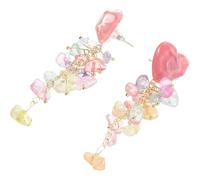 Toyvian Orecchini a Cuore Vistosi Nappe in Pietra, Pendenti Eleganti per Donna, Gioielli da Ballo D’amore alla Moda, Accessori Versatili per Feste e Uso Quotidiano