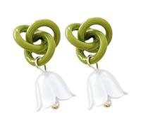 Toyvian Orecchini Goccia con Fiore di Convallaria Verdi Leggeri e Versatili per Donne Eleganti e Adatti Ogni Occasione Primaverile