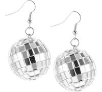 Toyvian Orecchini in Acrilico e Lega Argento Pendenti a Sfera Disco Accessori Brillanti Comodi da Indossare per Feste e Discoteca per Giovani Donne