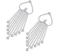 Toyvian Orecchini Pendenti a Cuore Strass e Nappe da Donna, Gioielli Leggeri e Fatti a Mano per Feste, Compleanni e Usura Quotidiana