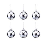 Toyvian ornamenti calcio natale albero di natale palla appesa ornamenti palloni calcio per albero di natale sport party decor 6 pezzi (calcio)