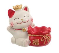 Toyvian Ornamento Gatto Portafortuna in Resina con Base per Sfera di Cristallo 2,5-3 Cm, Statuetta Giapponese Maneki Neko per Decorazione Casa Ufficio, Mini Statuetta Gatti Cinesi Attrai
