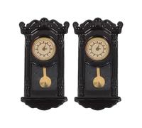 Toyvian Orologio da parete in miniatura da 2 pezzi: orologio da parete in plastica per casa delle bambole - accessori per casa delle bambole per bambini, giochi di ruolo e collezionisti - decorazione