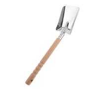 Toyvian Paletta per Caminetti in Acciaio Resistente Manico in Legno di Faggio Pala per Cenere e Carbone per Riscaldamento Barbecue e Forni Pizza Utensile Versatile per Pulizia