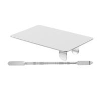 Toyvian Palette per Trucco in Acciaio Resistenti 10 Spessore con Anello Porta Dita e Spatola Tavola Quadrata per Miscelare Colori Nail Art e Fondotinta Strumento Multifunzionale per