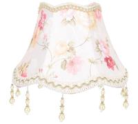 Toyvian Paralume Vintage in Tessuto con Perline e Frange Stile Europeo con Motivo Floreale Paralume per Lampada da Terra e Plafoniera Colore Rosa Peonia Eleganza Classica per Soggiorno e