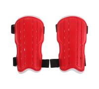 Toyvian Parastinchi da Calcio Professionali per Giovani Atleti e Adolescenti, Fori di Ventilazione e Cinturini Regolabili in Pu Rosso, Protezione Leggera per Allenamento