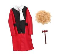 Toyvian Parrucca Da Giudice Per Bambini - Set Completo Per Costumi Da Giudice - Martelletto Per Giochi Di Ruolo - Costume Da